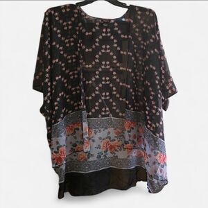 Floral Kimono Cardigan Sheer Boho Festival Oversized